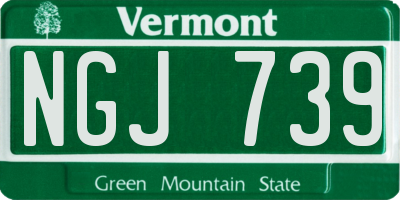 VT license plate NGJ739