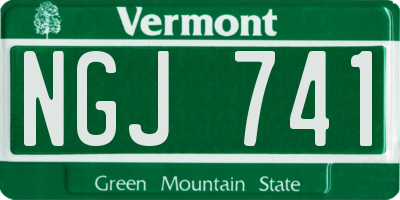 VT license plate NGJ741