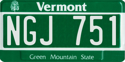 VT license plate NGJ751