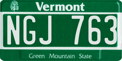 VT license plate NGJ763