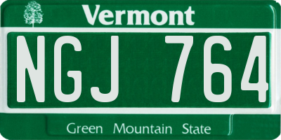 VT license plate NGJ764