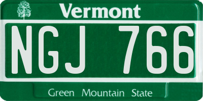 VT license plate NGJ766