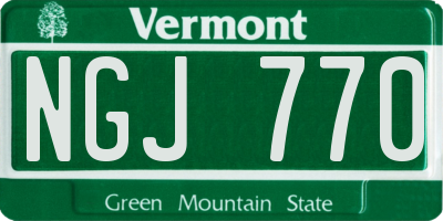 VT license plate NGJ770