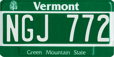 VT license plate NGJ772