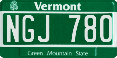 VT license plate NGJ780
