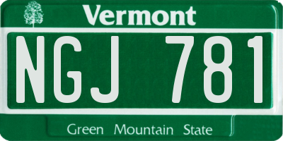 VT license plate NGJ781
