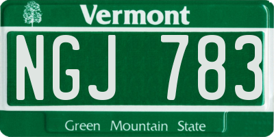 VT license plate NGJ783