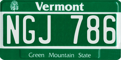 VT license plate NGJ786