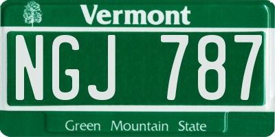 VT license plate NGJ787