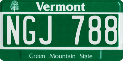 VT license plate NGJ788