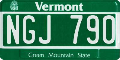VT license plate NGJ790