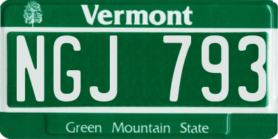 VT license plate NGJ793
