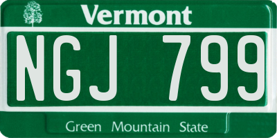 VT license plate NGJ799