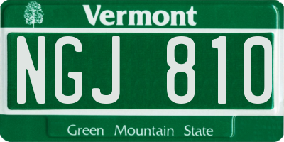 VT license plate NGJ810
