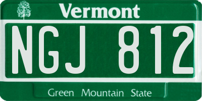VT license plate NGJ812
