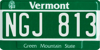 VT license plate NGJ813