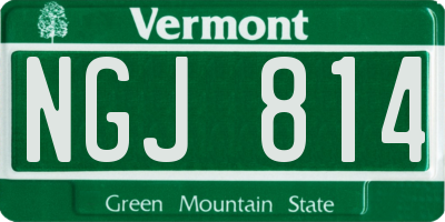 VT license plate NGJ814
