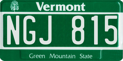 VT license plate NGJ815