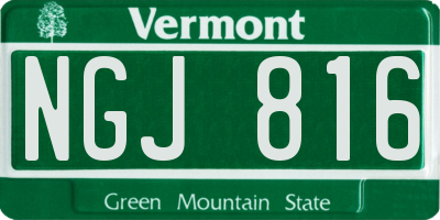 VT license plate NGJ816