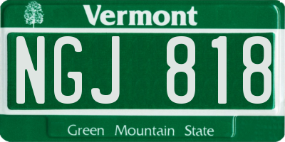 VT license plate NGJ818