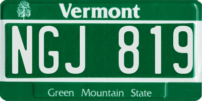 VT license plate NGJ819