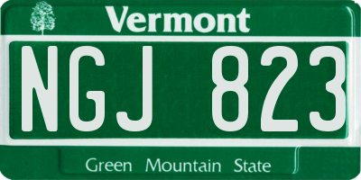 VT license plate NGJ823