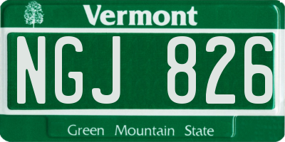 VT license plate NGJ826