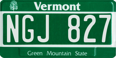 VT license plate NGJ827