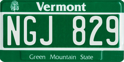 VT license plate NGJ829