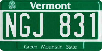 VT license plate NGJ831