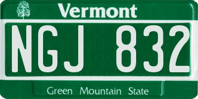 VT license plate NGJ832