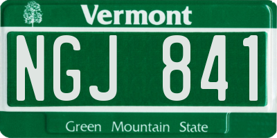 VT license plate NGJ841