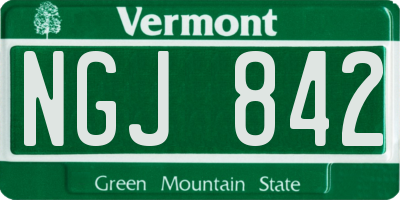 VT license plate NGJ842