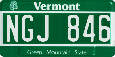 VT license plate NGJ846