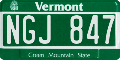VT license plate NGJ847