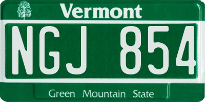 VT license plate NGJ854