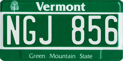 VT license plate NGJ856