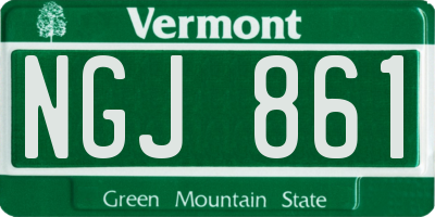 VT license plate NGJ861