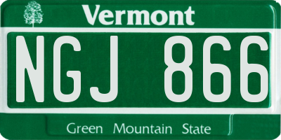 VT license plate NGJ866