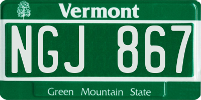VT license plate NGJ867