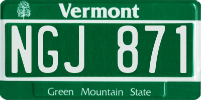 VT license plate NGJ871