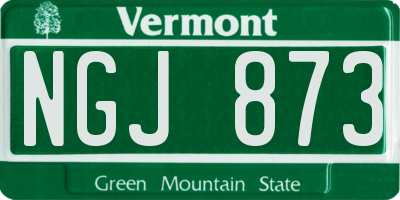 VT license plate NGJ873