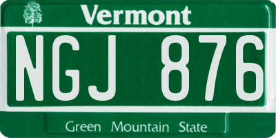 VT license plate NGJ876
