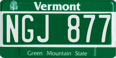 VT license plate NGJ877