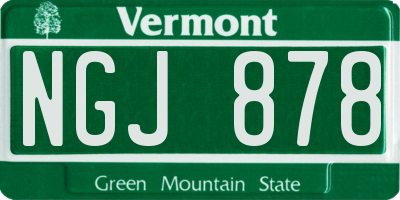 VT license plate NGJ878