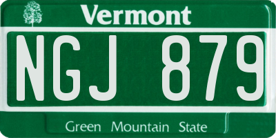 VT license plate NGJ879
