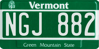 VT license plate NGJ882