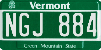 VT license plate NGJ884
