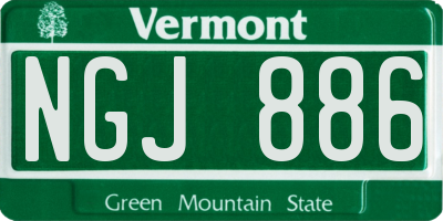 VT license plate NGJ886