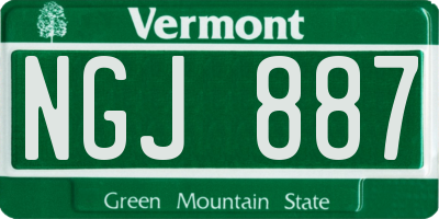 VT license plate NGJ887